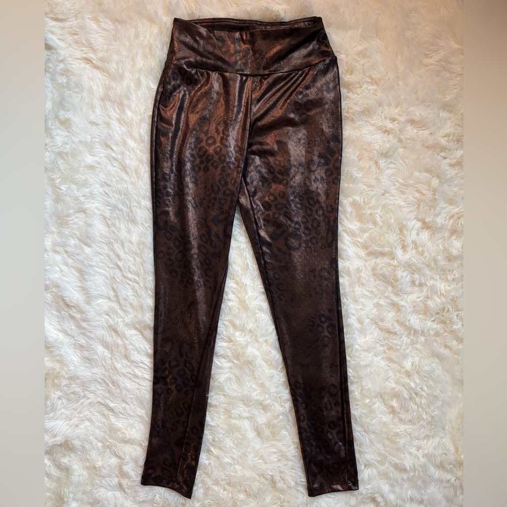 Wild Fable Metallic Leopard Print High Rise Leggings Size Small